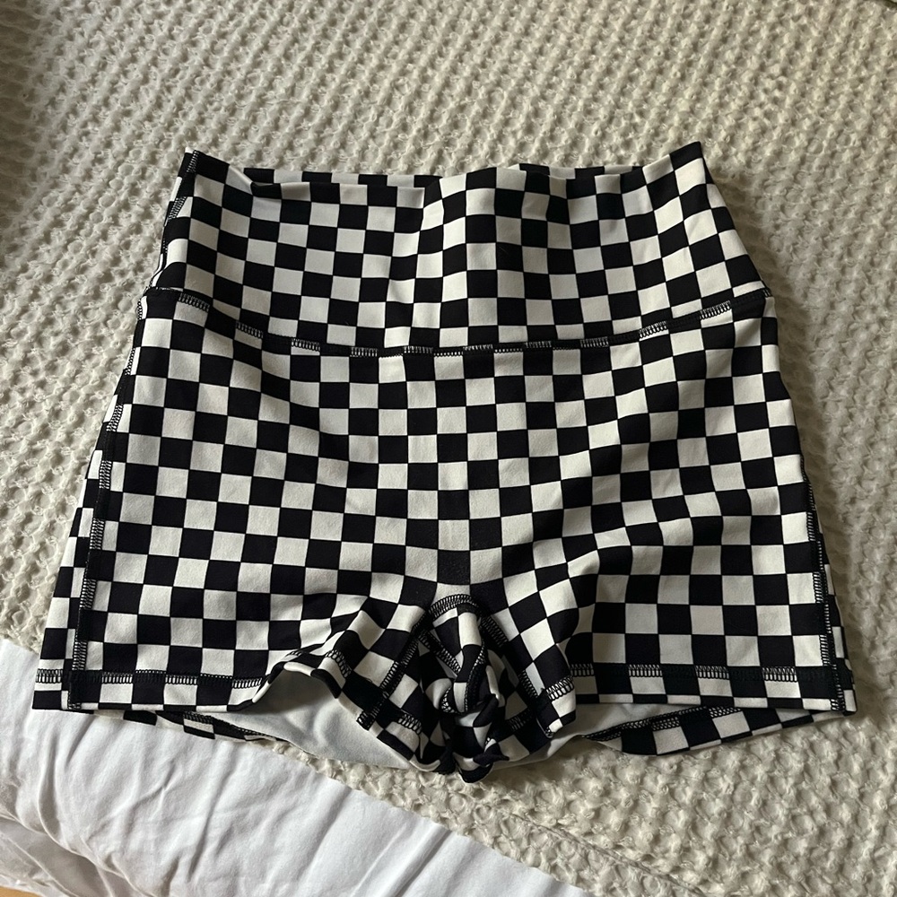 Fleo Checkered Black and White Women's Shorts
